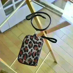 Kate Spade KH754 Chelsea Leopard Card Case Lanyard